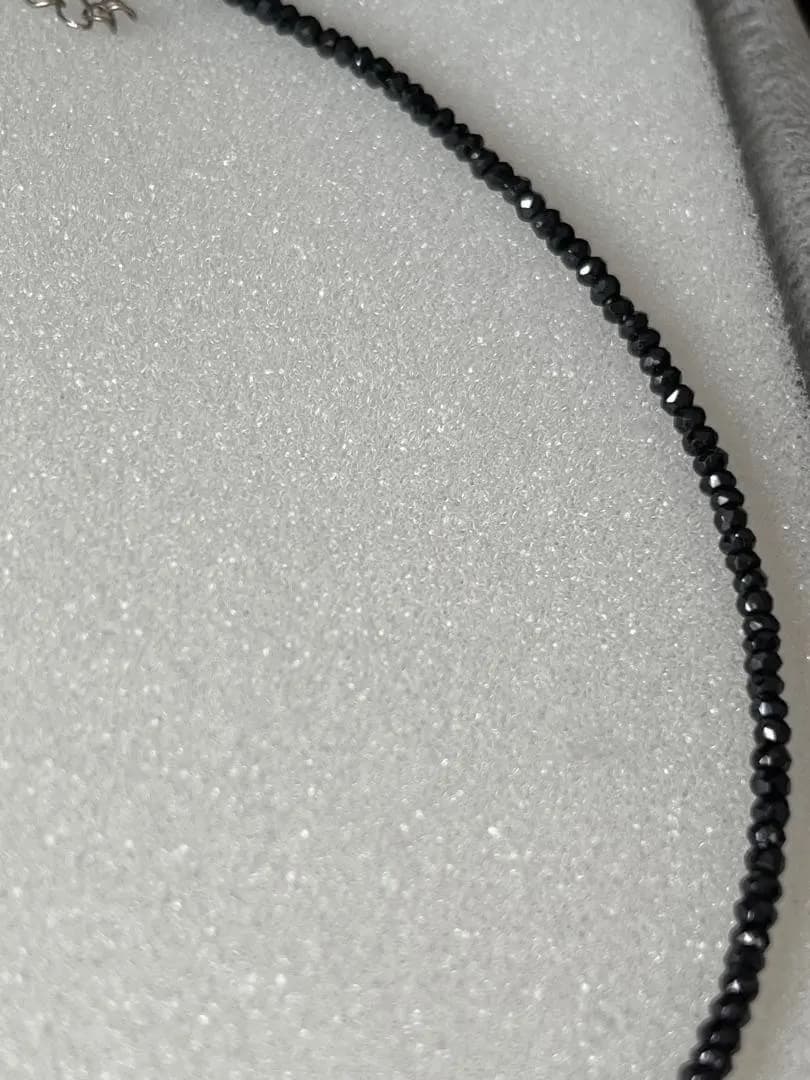 ブラックダイヤモンドネックレス 8g 金具シルバー925刻印 長期保存品