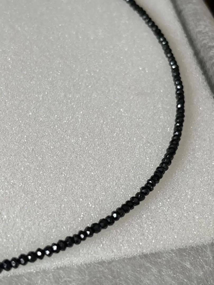 ブラックダイヤモンドネックレス 8g 金具シルバー925刻印 長期保存品