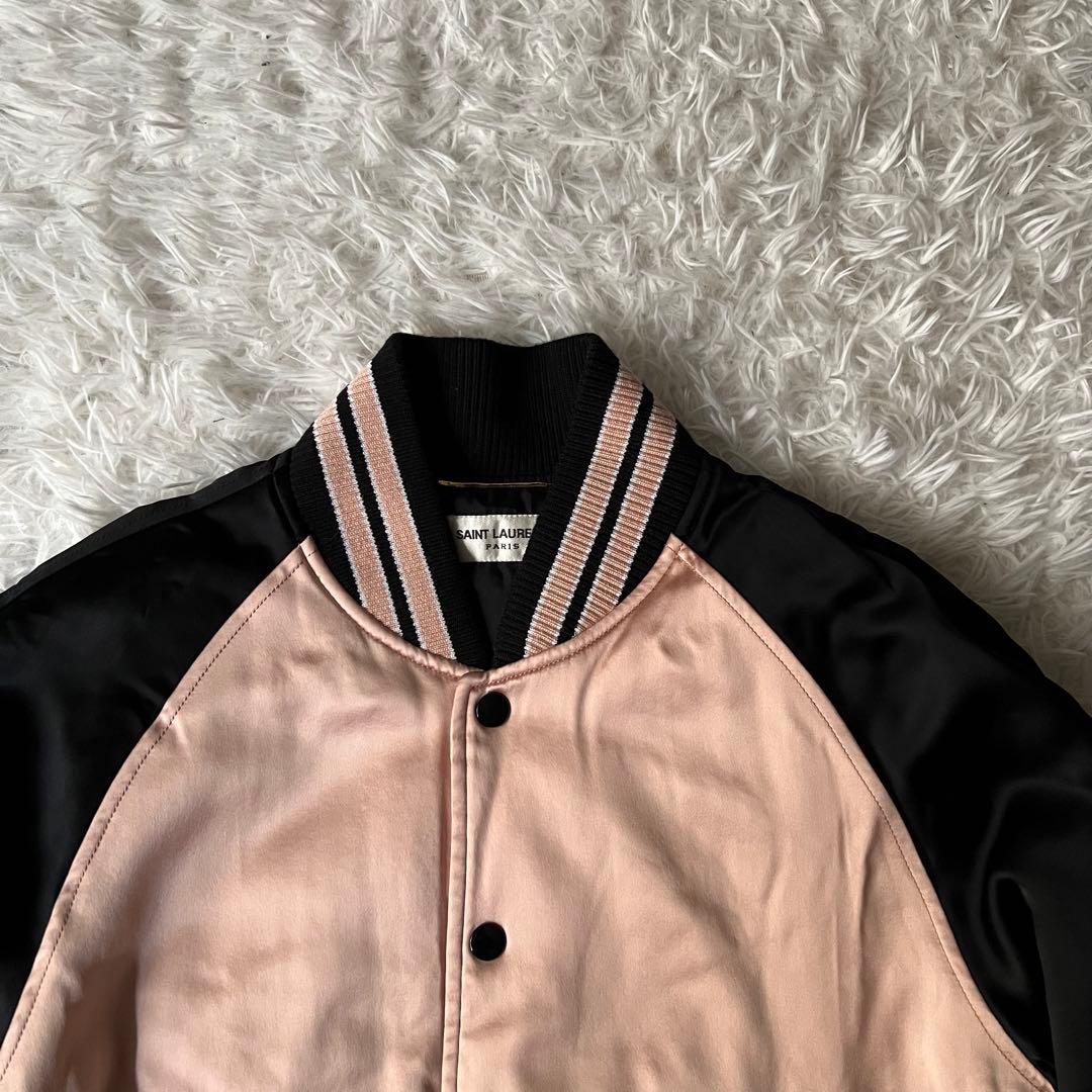美品 サンローラン 近年 teddy ボンバージャケット ピンク スタジャン