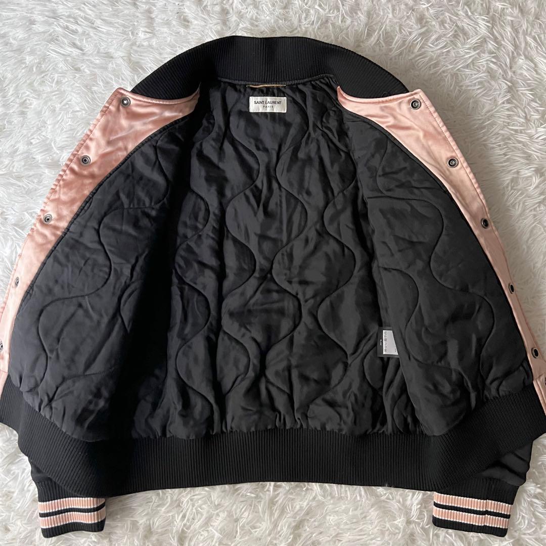 美品 サンローラン 近年 teddy ボンバージャケット ピンク スタジャン