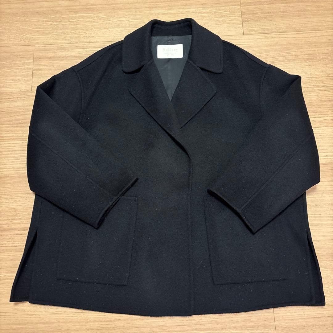 定番ボールジィ　プレミアムウールリバーオープンカラーショートコート　ネイビー36