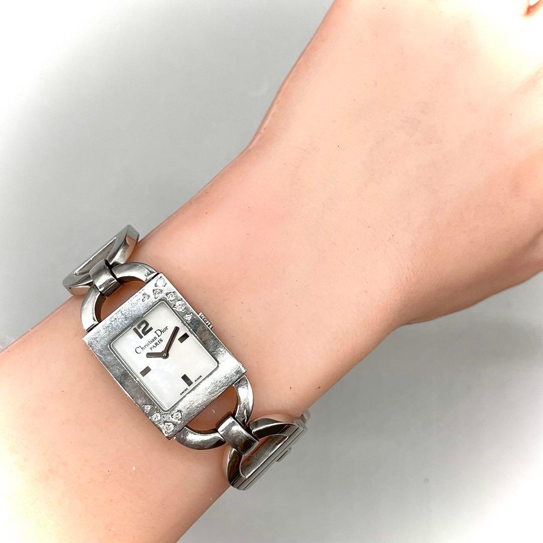 稼働品✨️Dior 腕時計 マリス スクエア ダイヤ クォーツ シルバー