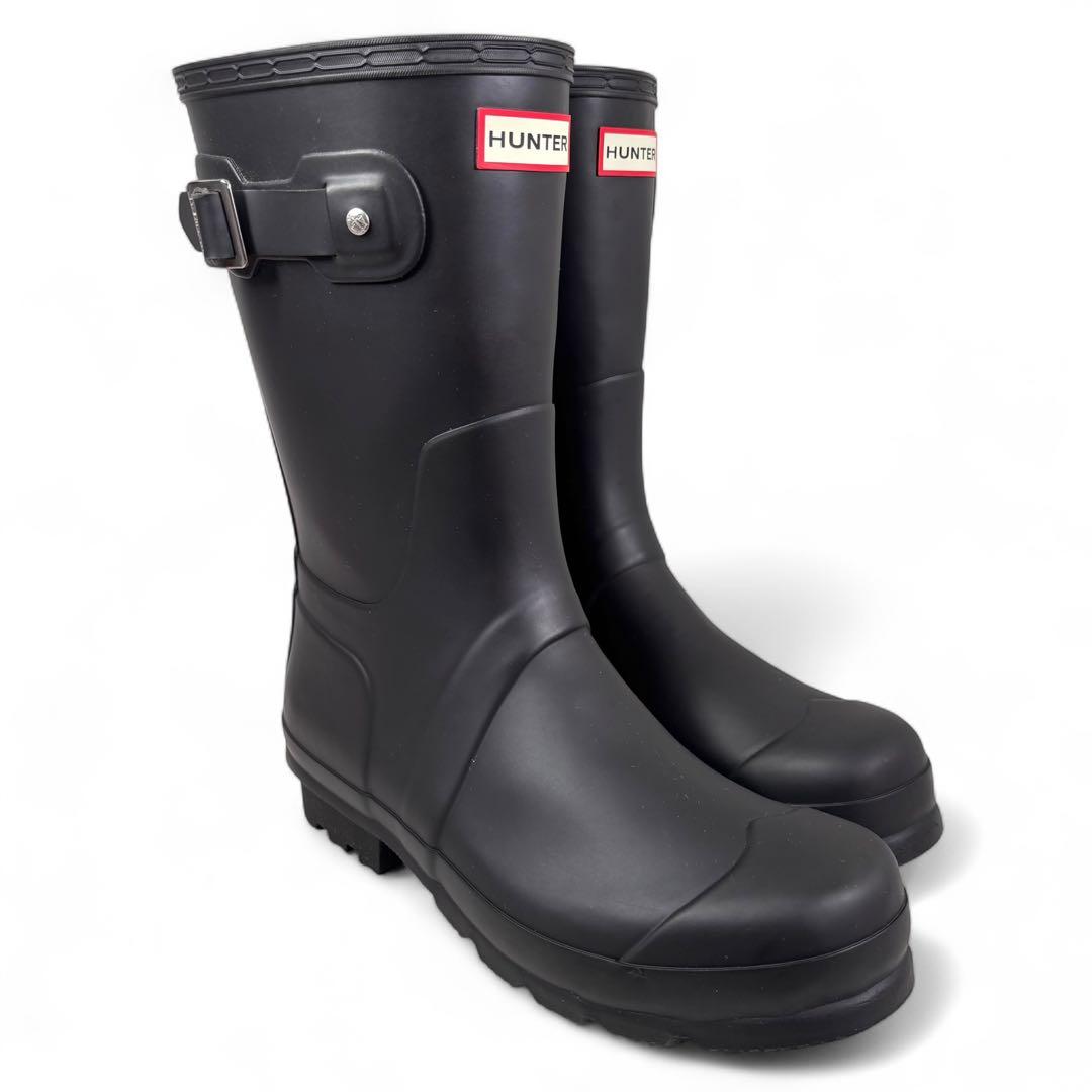 美品 ハンター UK9 28 レインブーツ オリジナルショート ネイビー 紺色