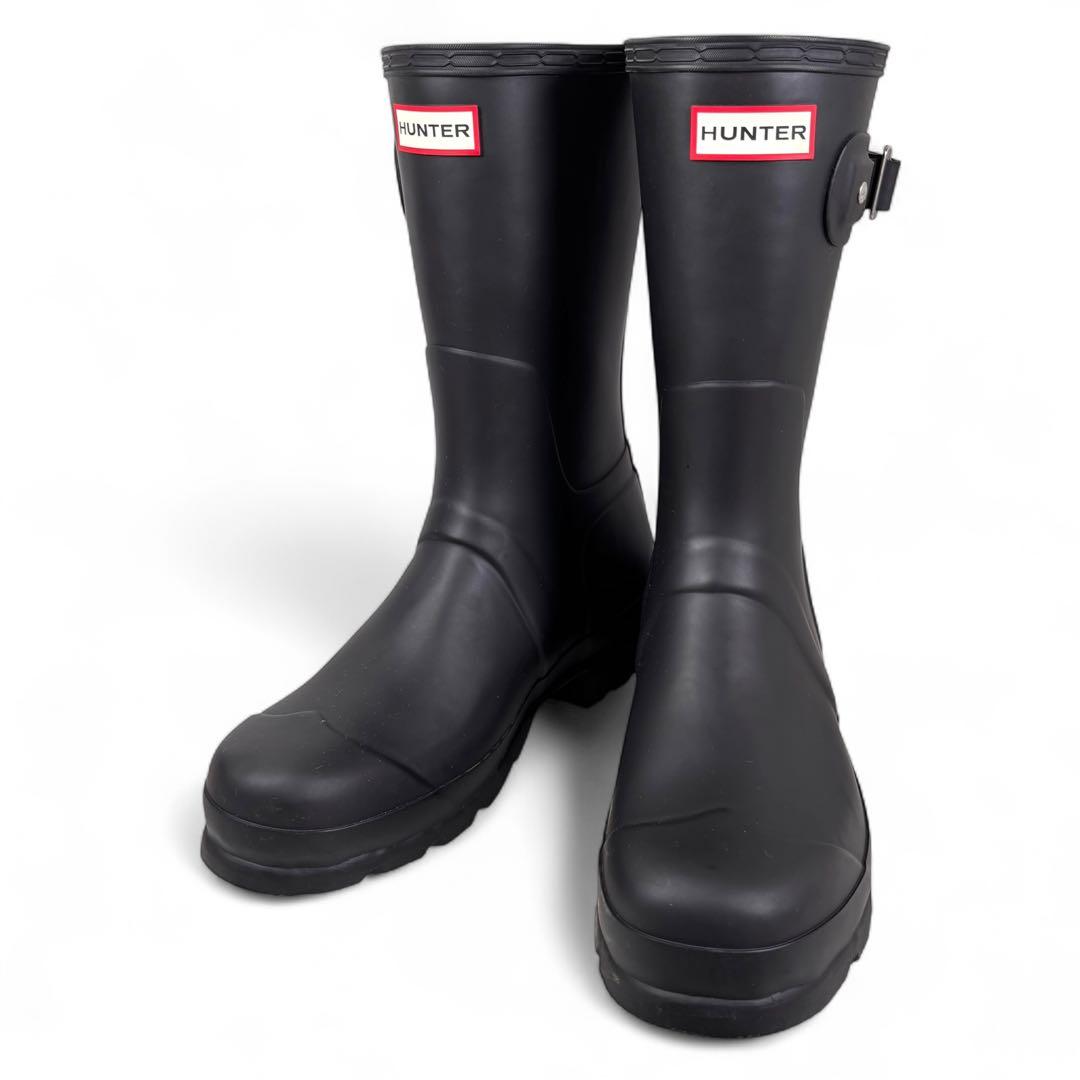 美品 ハンター UK9 28 レインブーツ オリジナルショート ネイビー 紺色