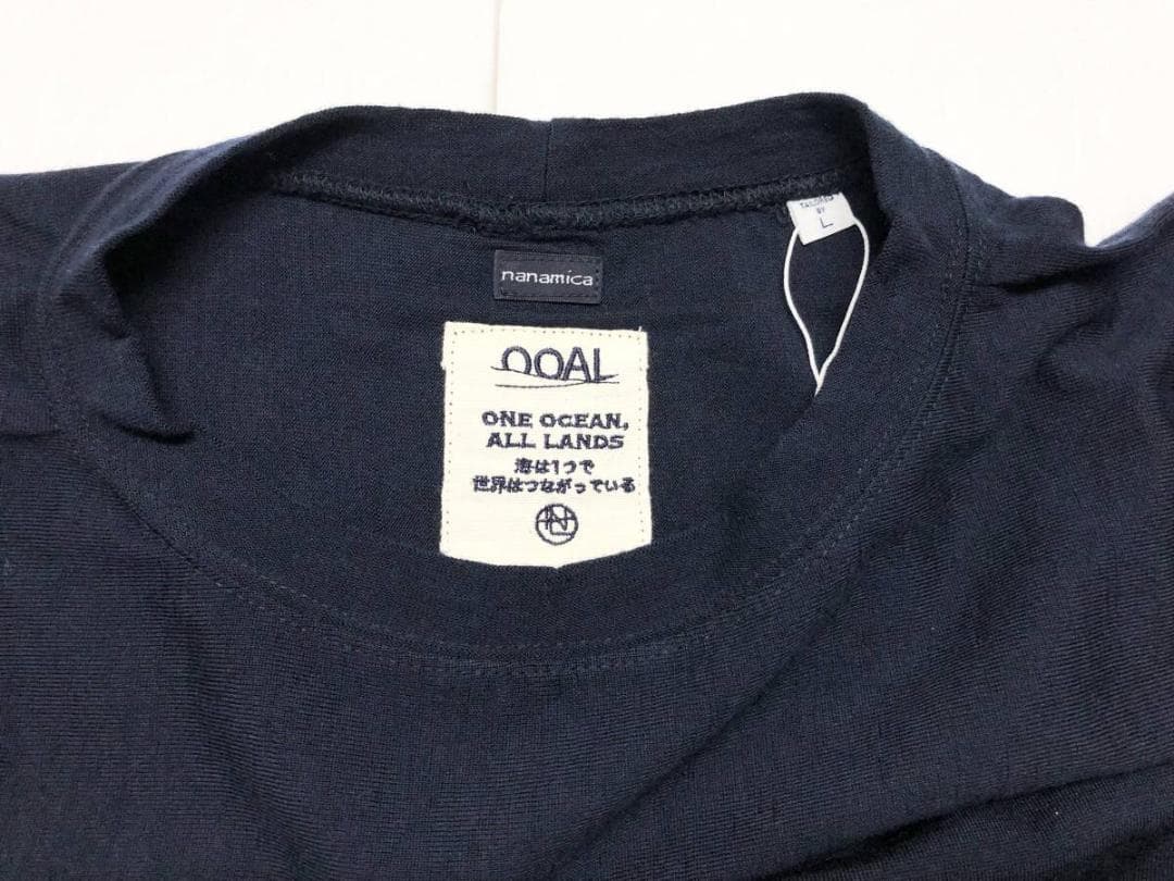 ○★新品 未使用 ナナミカ メリノウールフットボールシャツ ネイビー L