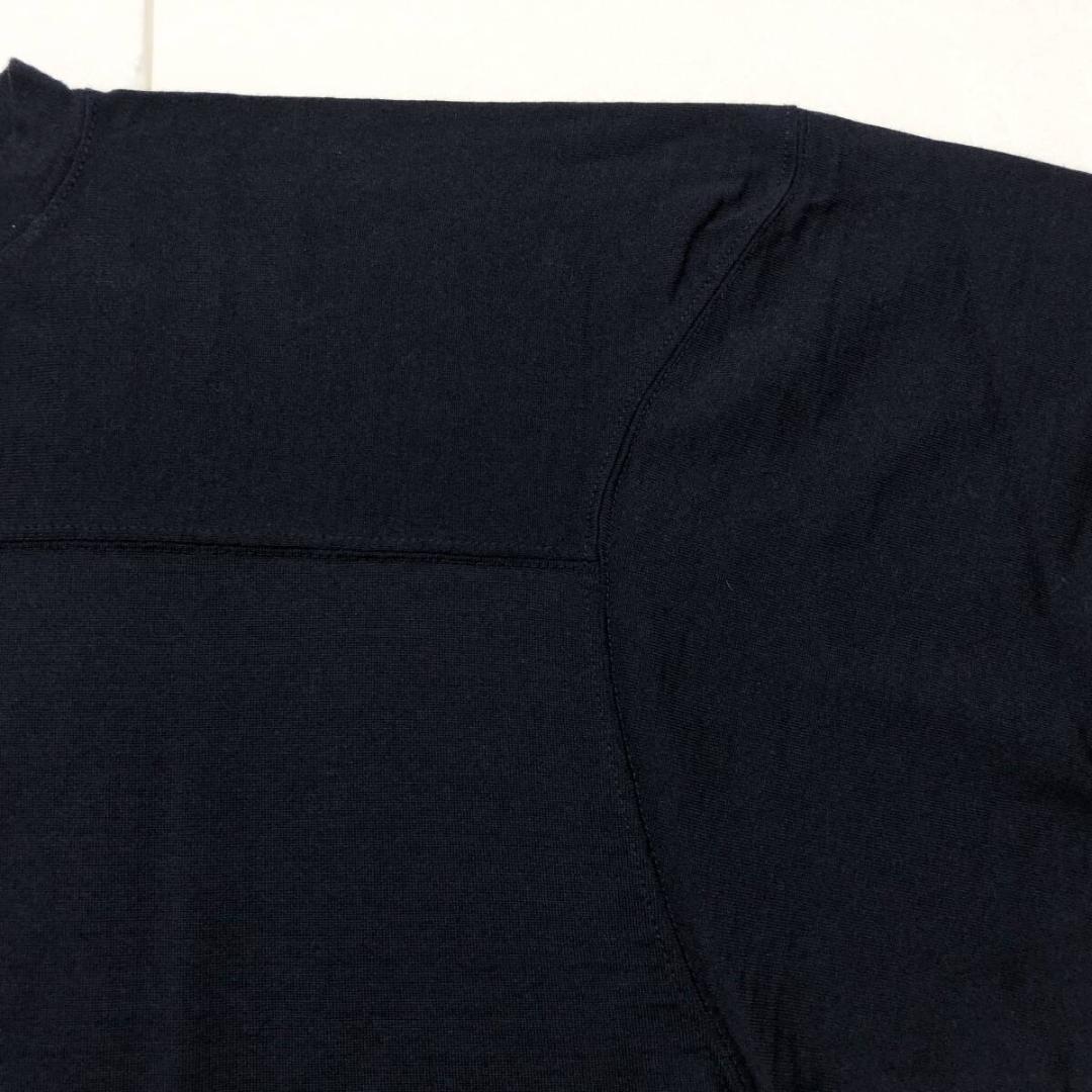 ○★新品 未使用 ナナミカ メリノウールフットボールシャツ ネイビー L