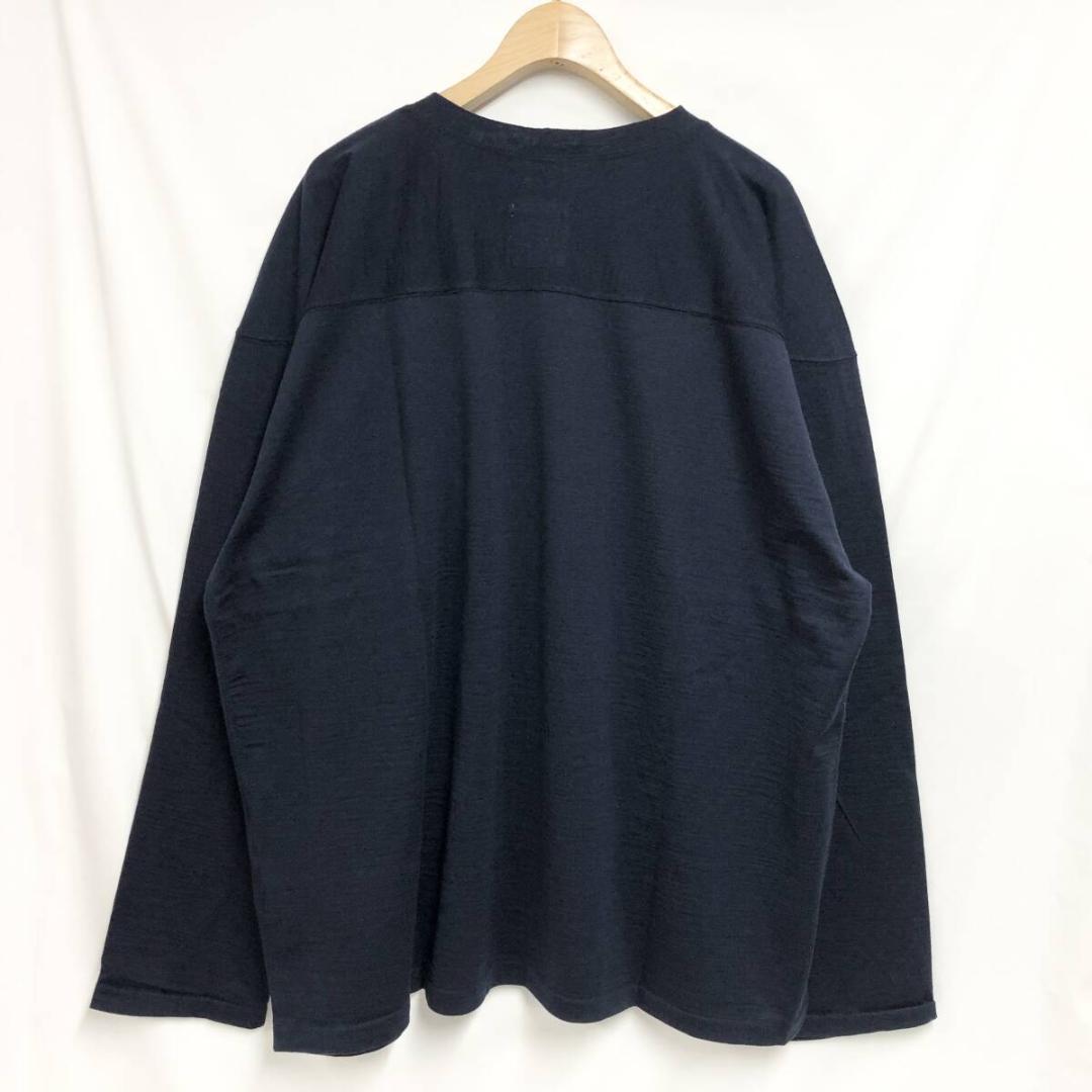 ○★新品 未使用 ナナミカ メリノウールフットボールシャツ ネイビー L