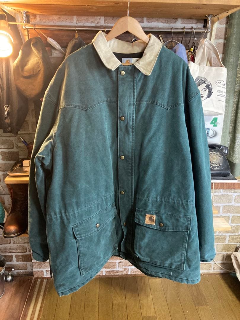 carharttサンドストーンランチコート2xl USA90sハードグリーンです