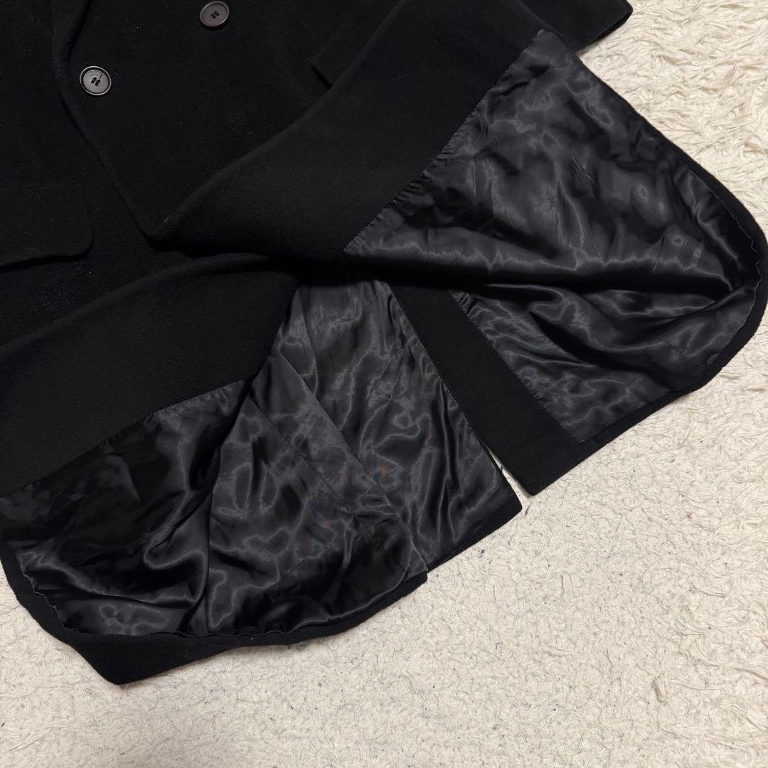 最高級極美品　Lサイズ相当 ジョルジオアルマーニ　ダブルチェスターコート　黒