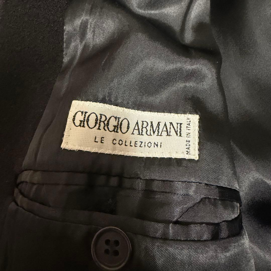 最高級極美品　Lサイズ相当 ジョルジオアルマーニ　ダブルチェスターコート　黒