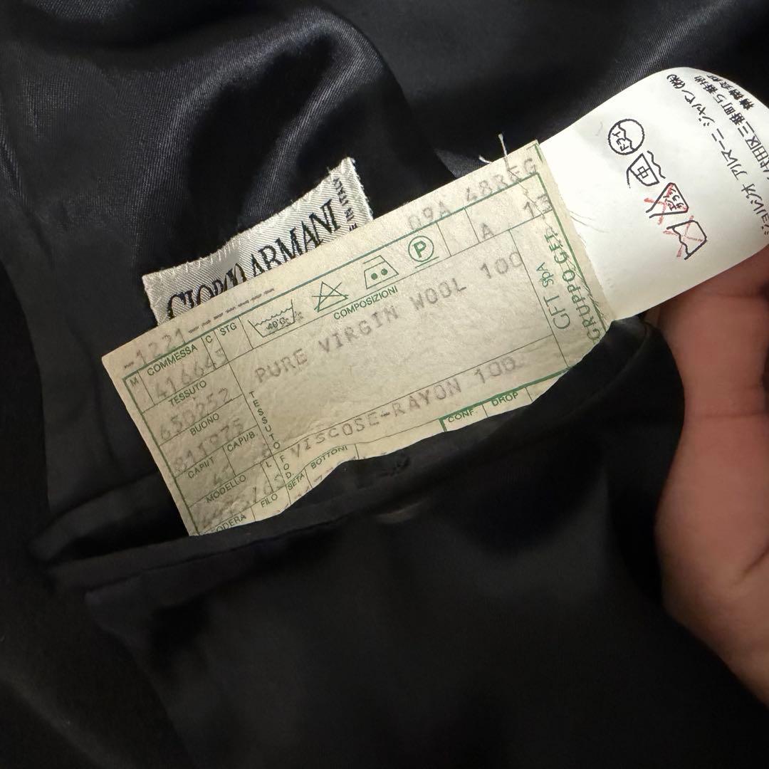 最高級極美品　Lサイズ相当 ジョルジオアルマーニ　ダブルチェスターコート　黒