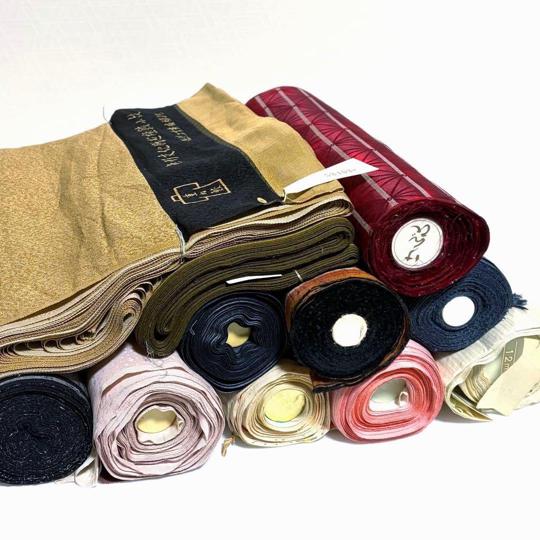【反物】 11本 まとめ売り 着物生地 リメイク 訪問着 江戸小紋 コート他 D
