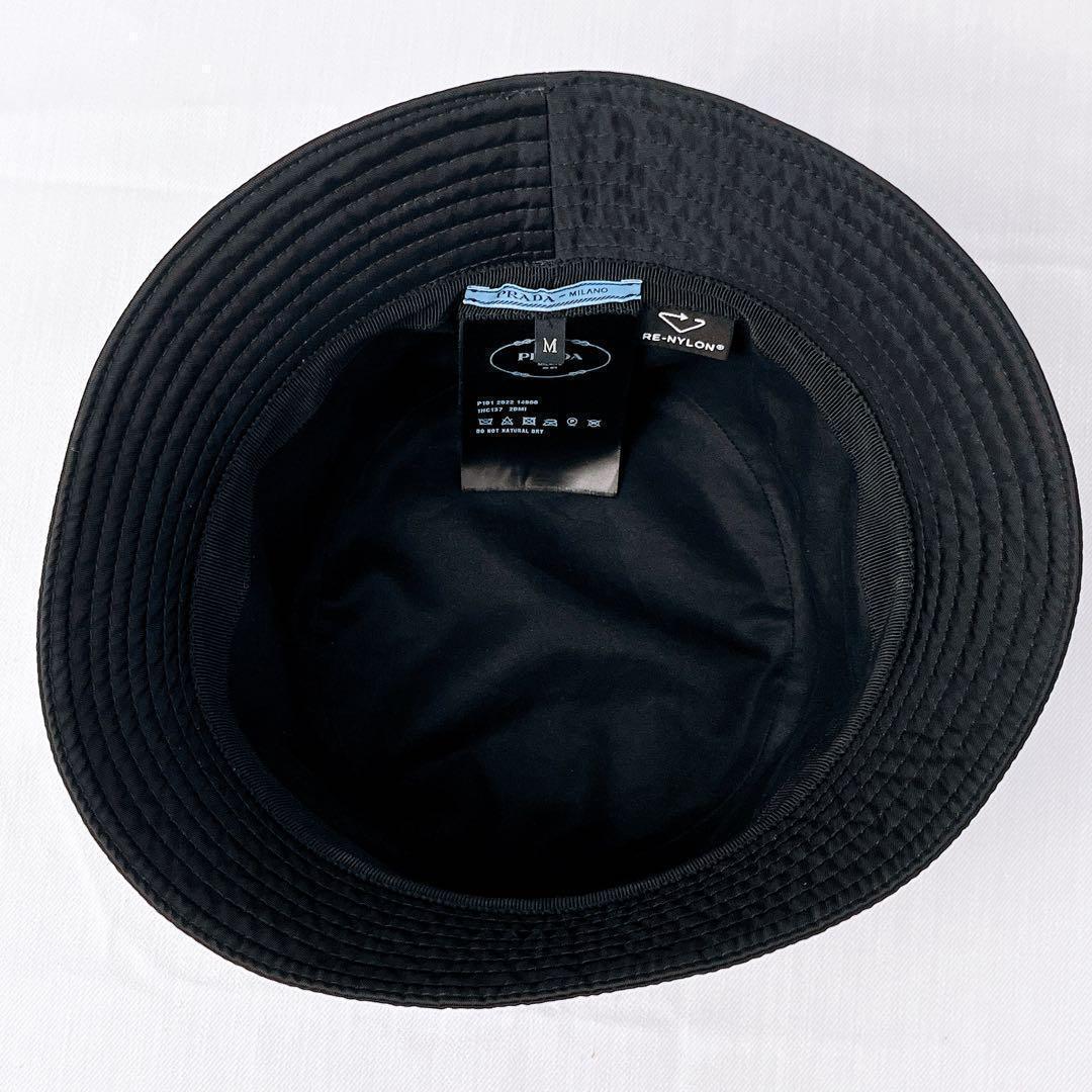 PRADA RE-NYLON バケットハット 黒 M ナイロン RFID/IC有