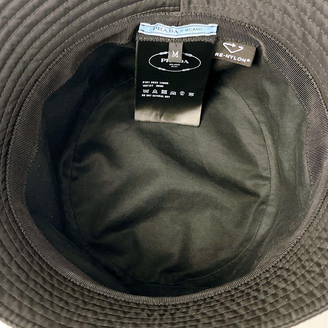 PRADA RE-NYLON バケットハット 黒 M ナイロン RFID/IC有