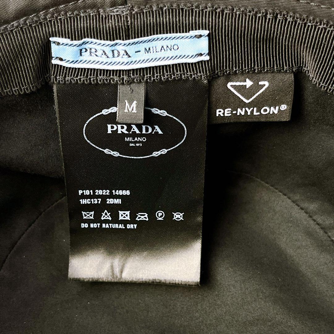 PRADA RE-NYLON バケットハット 黒 M ナイロン RFID/IC有