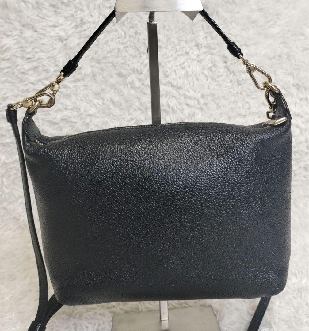 美品 フルラ ソフィー 2way ショルダーバッグ ブラック ハンド 金具ポーチ