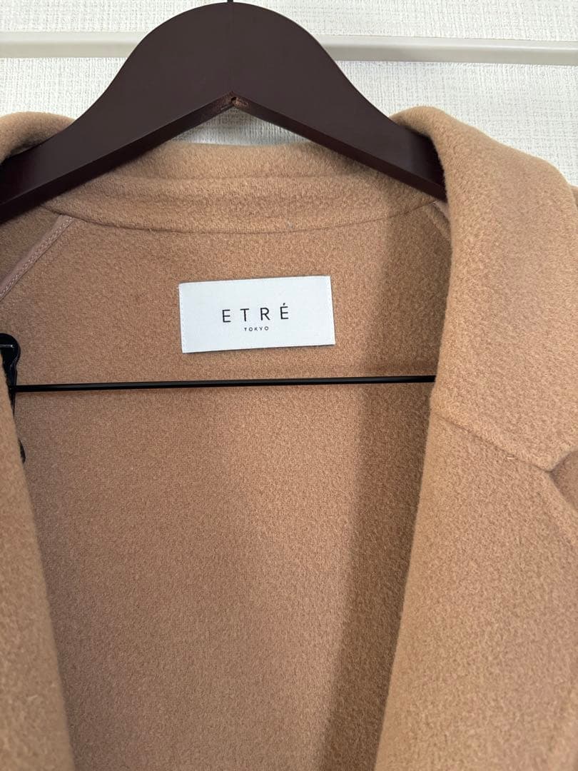 ETRETOKYO リバーロングコート　ダブルフェイス　カシミア混　キャメル