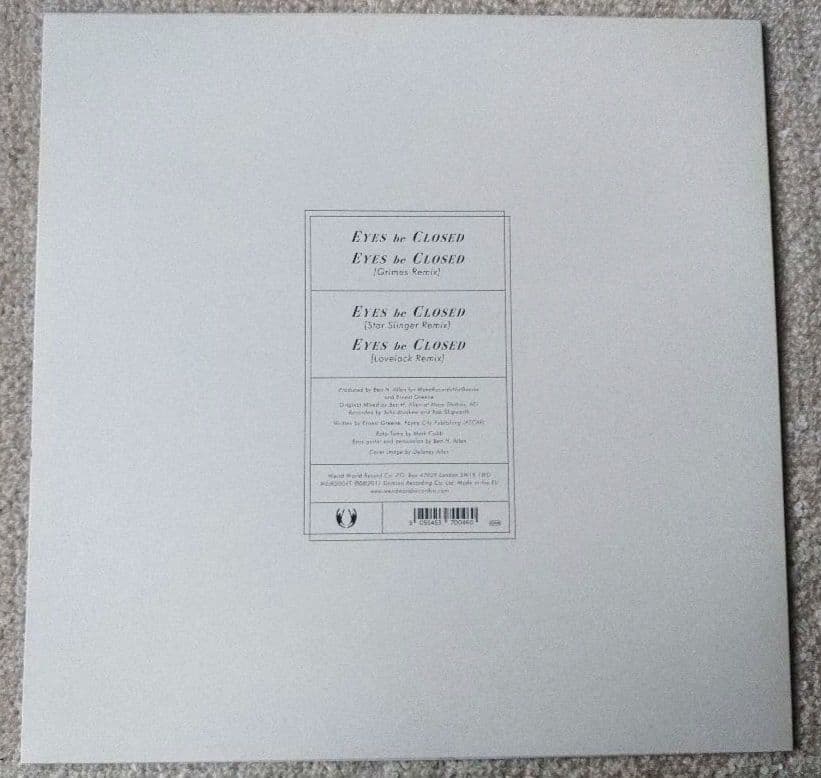 Washed Out Eyes Be Closed EPレコード