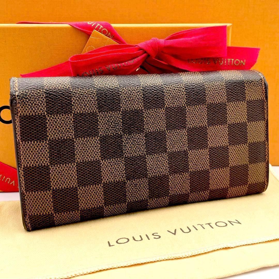 美品❣️保存袋付✨ルイヴィトン ダミエ ポルトフォイユサラ 二つ折り長財布 茶
