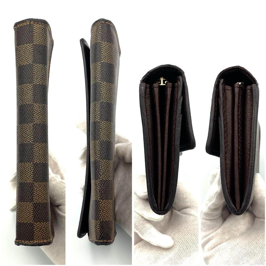 美品❣️保存袋付✨ルイヴィトン ダミエ ポルトフォイユサラ 二つ折り長財布 茶