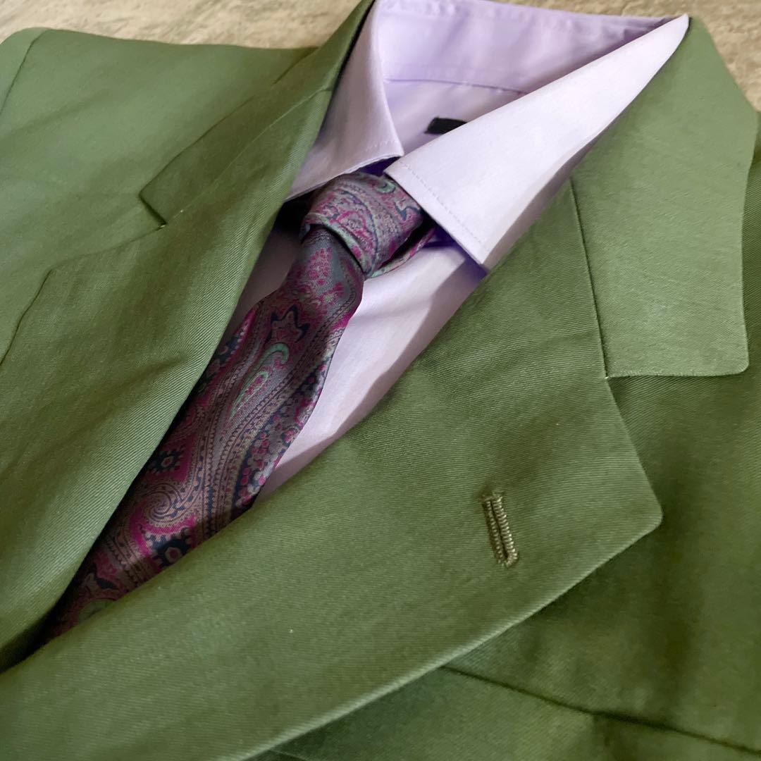 新品 希少カラー 抹茶グリーン Yves saint Laurent ネクタイ