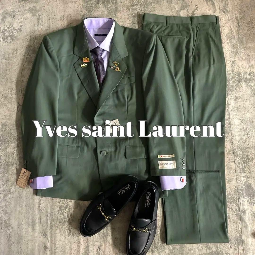 新品 希少カラー 抹茶グリーン Yves saint Laurent ネクタイ