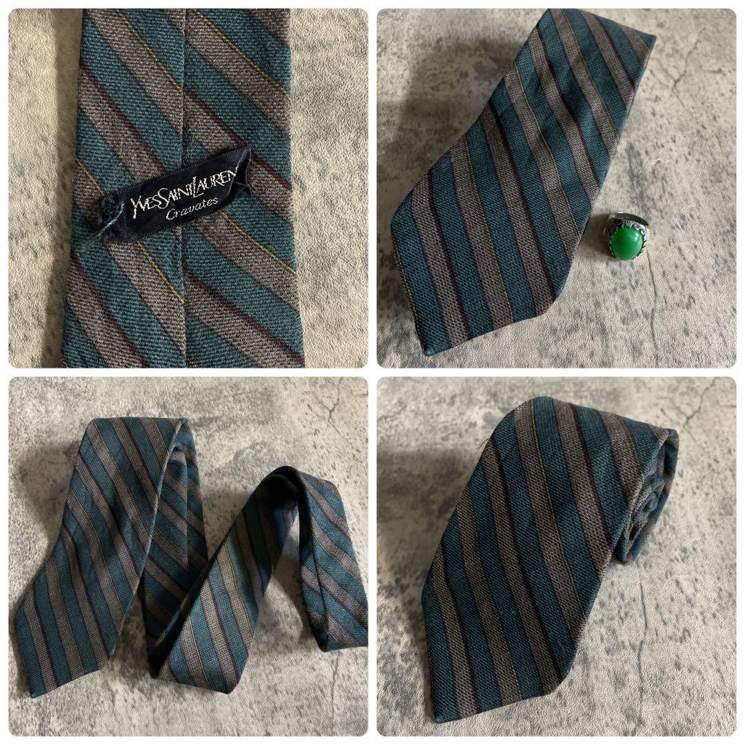 新品 希少カラー 抹茶グリーン Yves saint Laurent ネクタイ