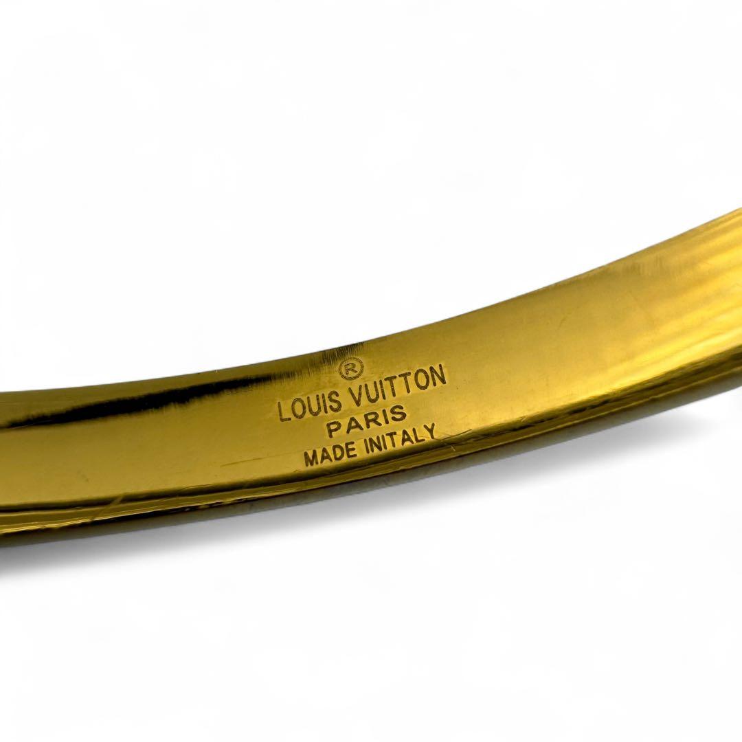 ルイヴィトン　バングル　ブレスレット　ロゴ　ゴールド金具 レザー