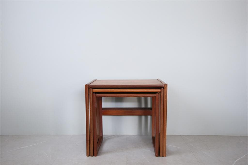 英国アンティークG-PLANジープランネストテーブル3台/収納式机(91-155