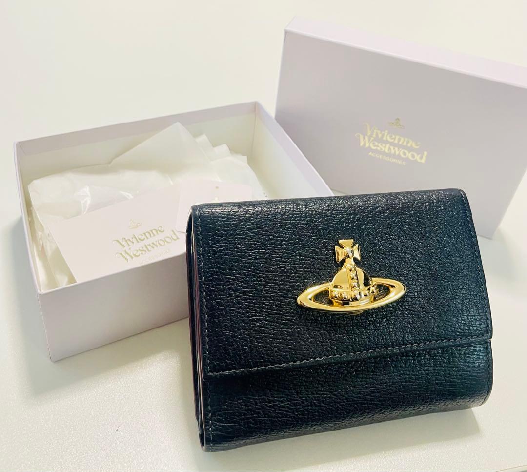 Vivienne Westwood ブラック 二つ折り財布 箱あり