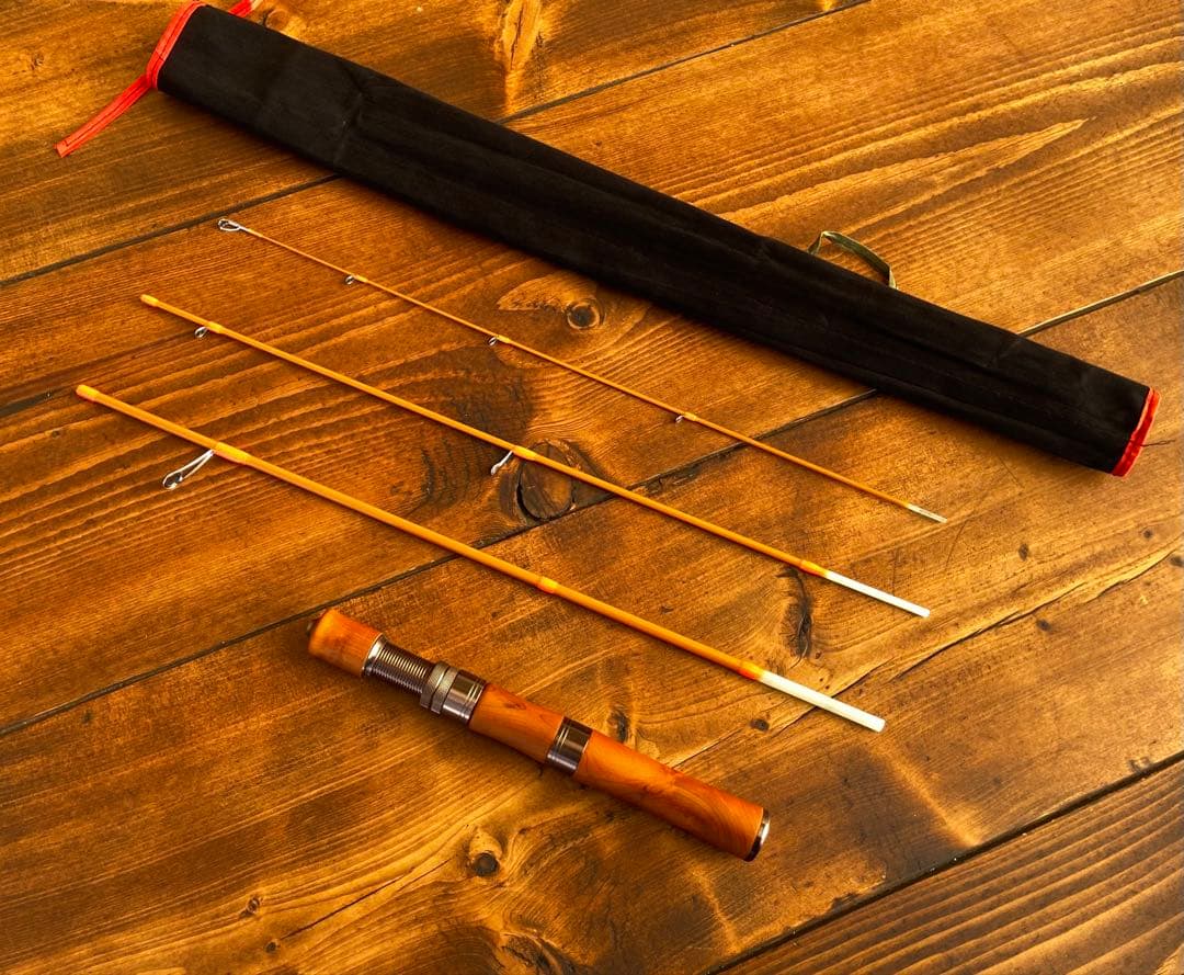 新品未使用　トラウトロッド　スピニング　ウッドグリップ　グラスロッド　渓流釣り