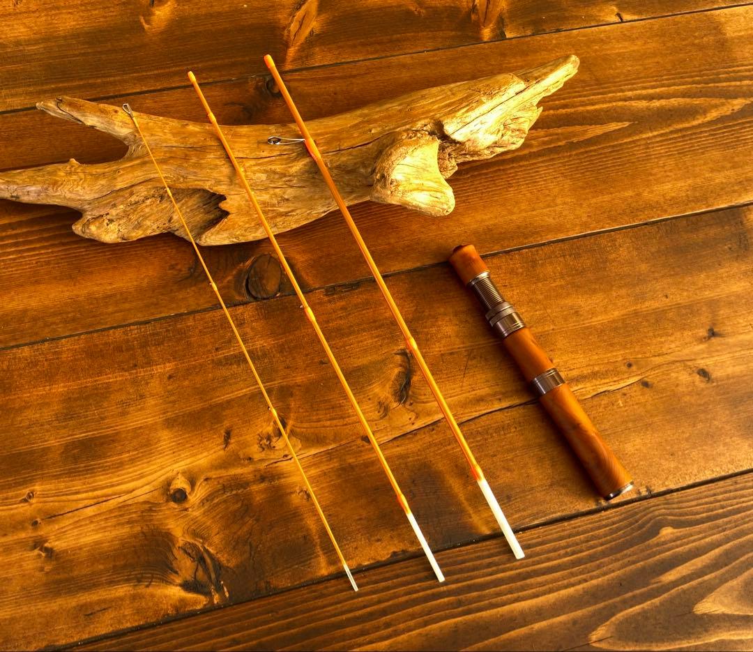新品未使用　トラウトロッド　スピニング　ウッドグリップ　グラスロッド　渓流釣り