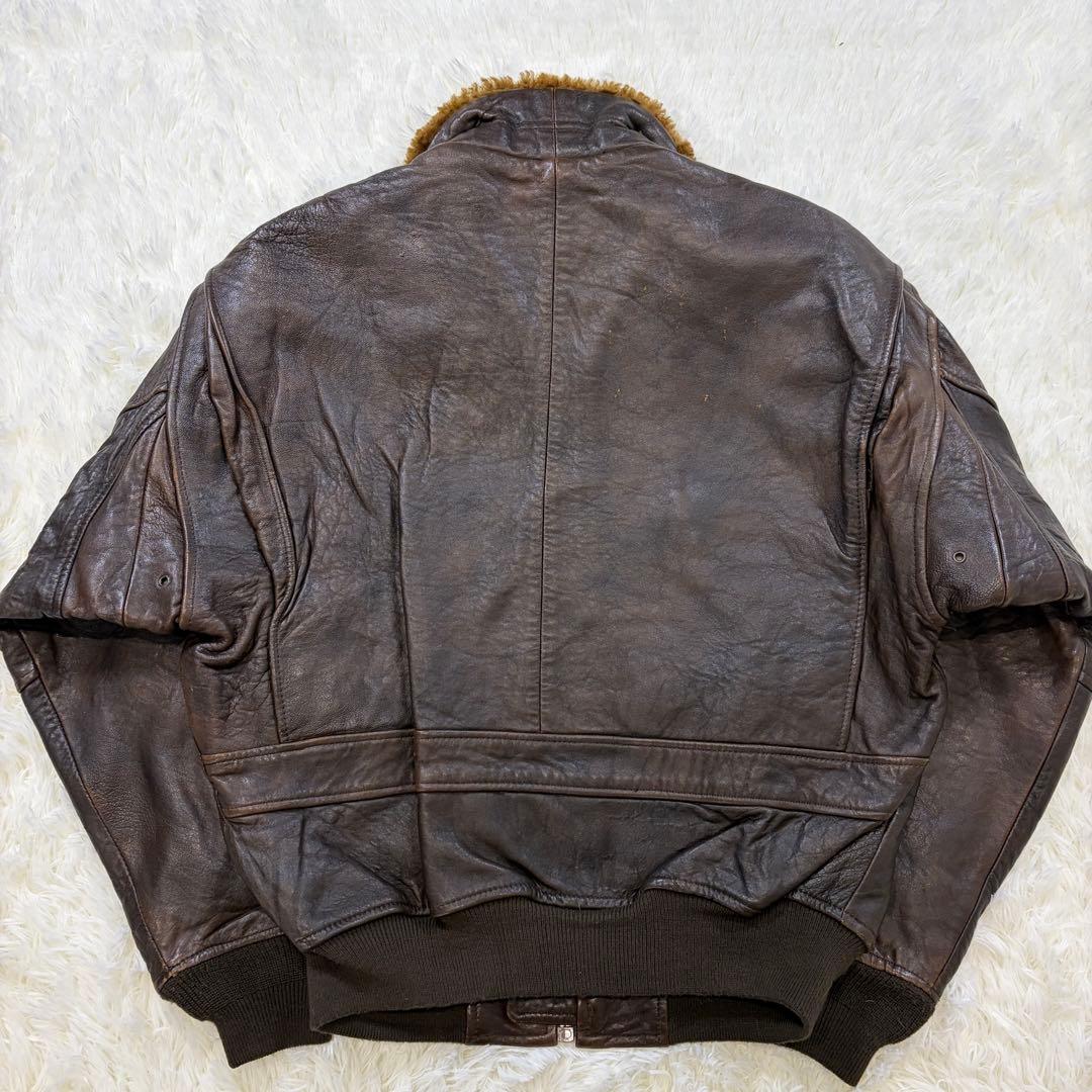 AVIREX トップガン G-1 フライトジャケット ワッペン 本革 L相当 茶