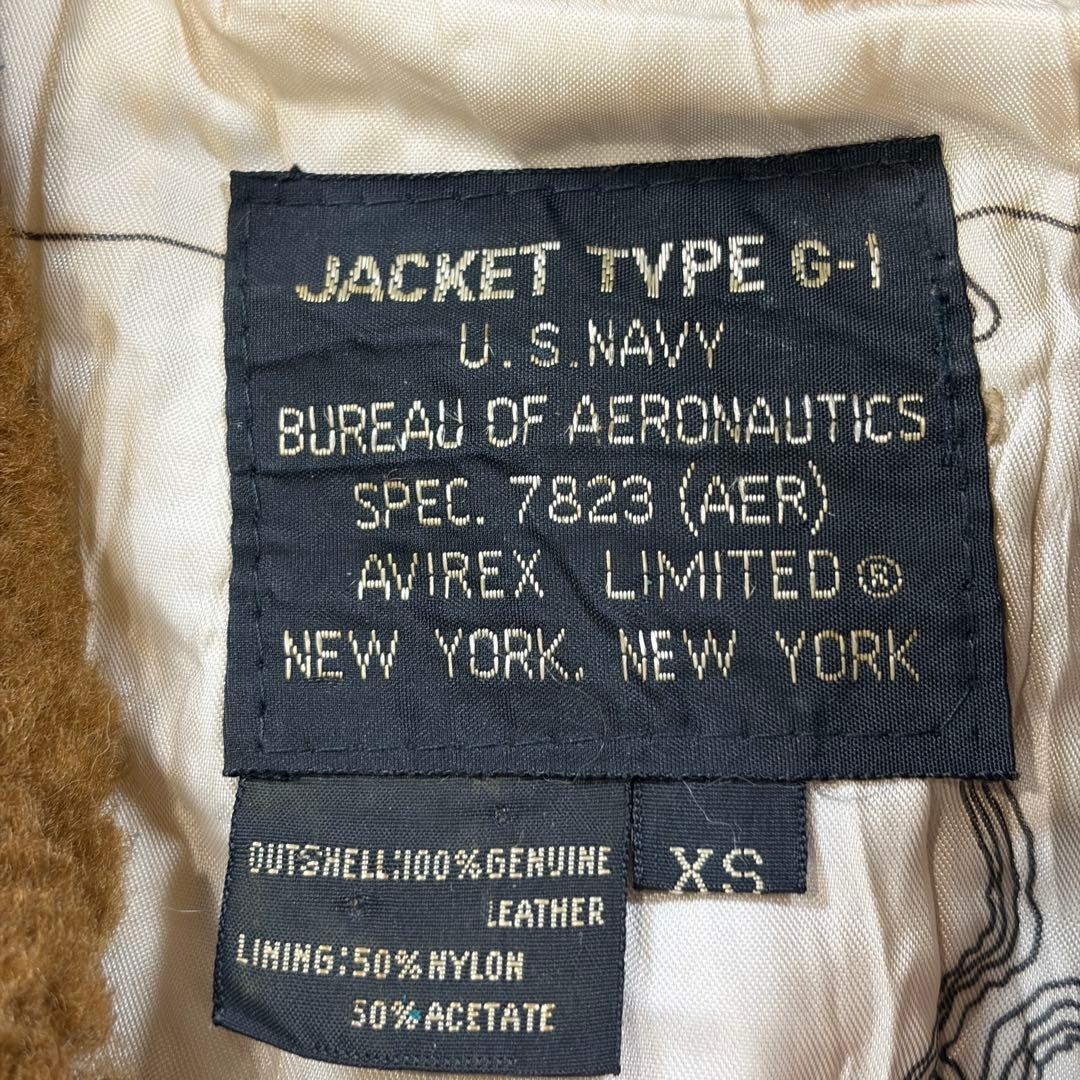 AVIREX トップガン G-1 フライトジャケット ワッペン 本革 L相当 茶