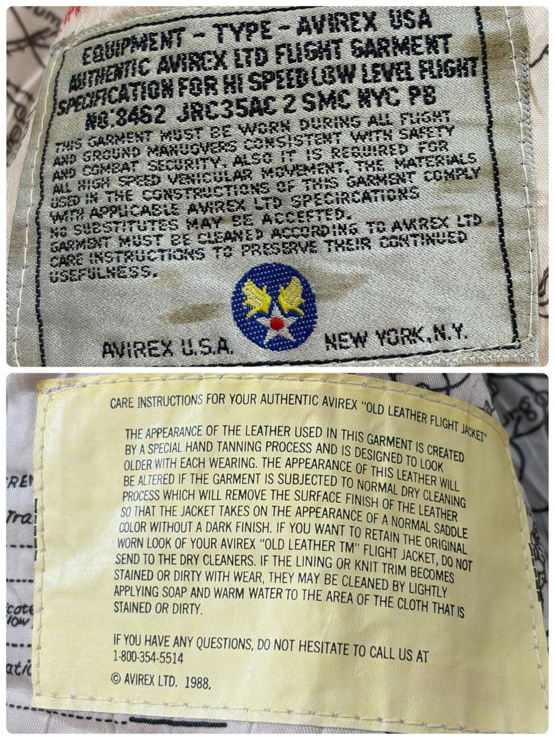 AVIREX トップガン G-1 フライトジャケット ワッペン 本革 L相当 茶
