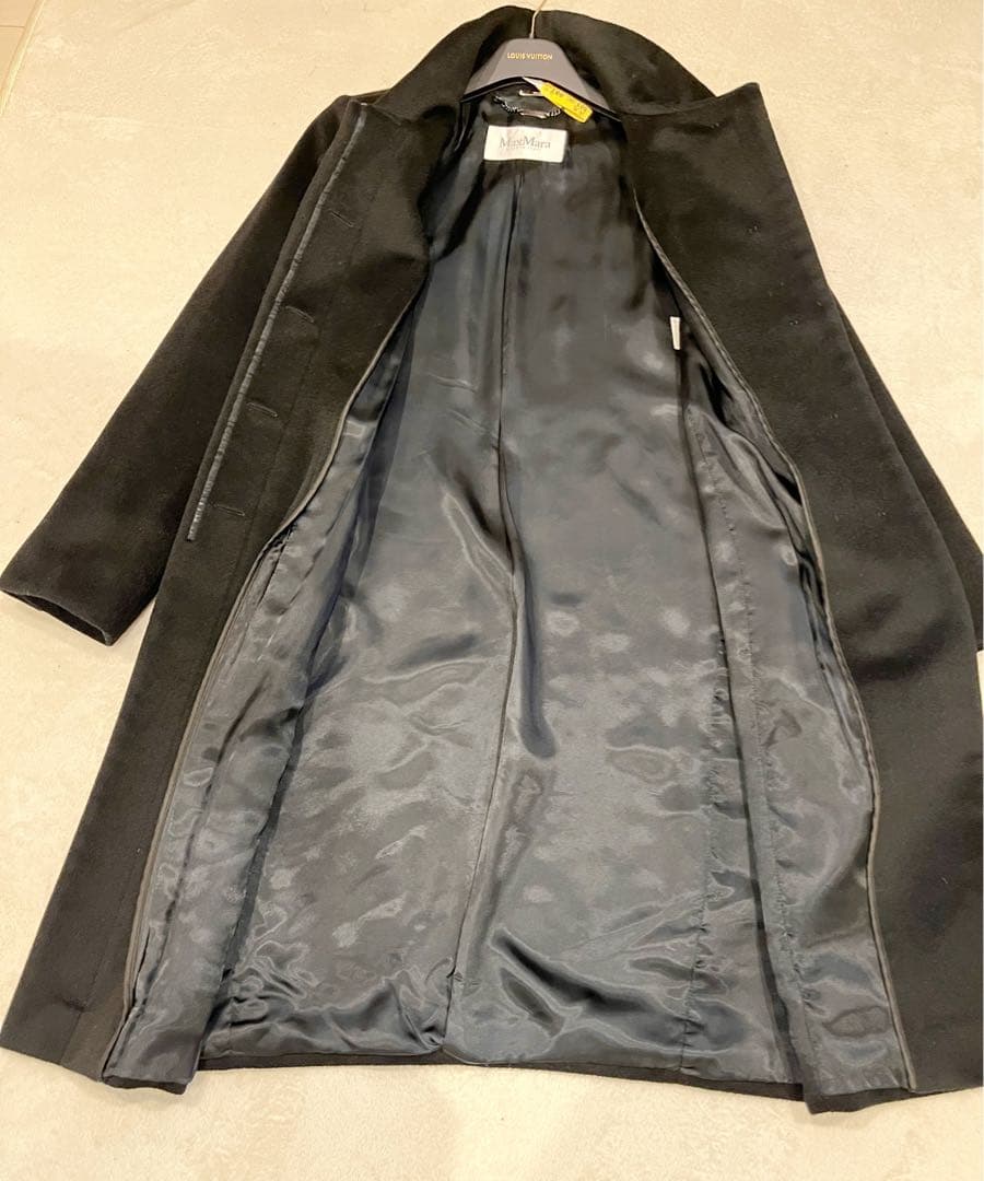 マックスマーラ コート 白タグ ウール アルパカ混　黒 コート　レディース　M