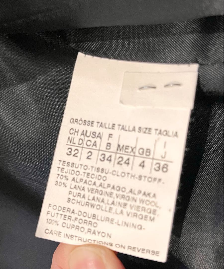 マックスマーラ コート 白タグ ウール アルパカ混　黒 コート　レディース　M