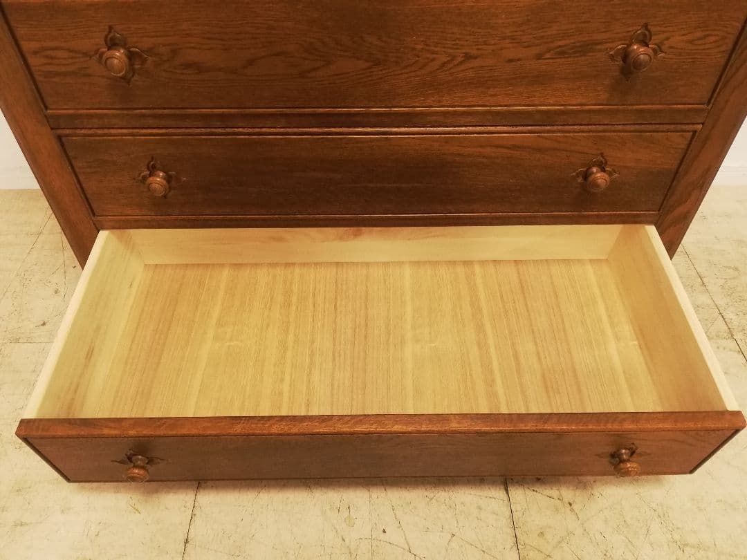 モデルルーム展示品 北海道家具 EZO グレース 高級楢材箪笥 手彫り