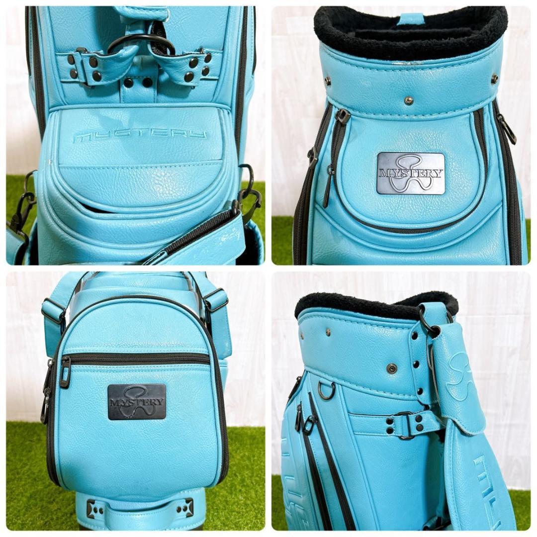 希少 MYSTERY ミステリー キャディバッグ 合成皮革 ヘッドカバー付き