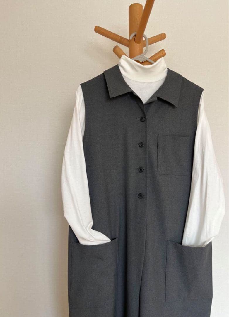 mizuiroind シャツカラーサロペット