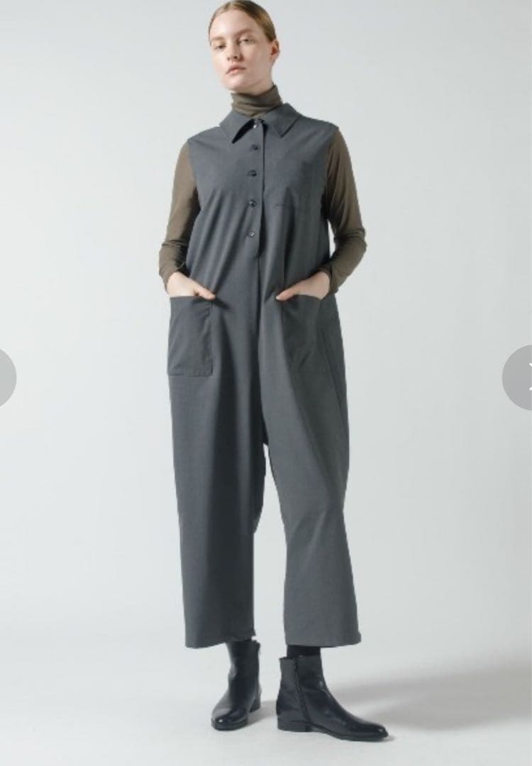 mizuiroind シャツカラーサロペット