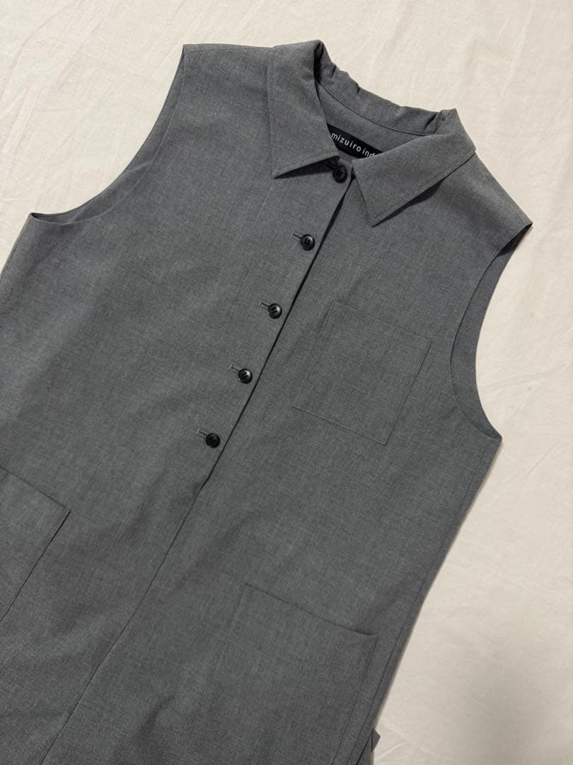 mizuiroind シャツカラーサロペット