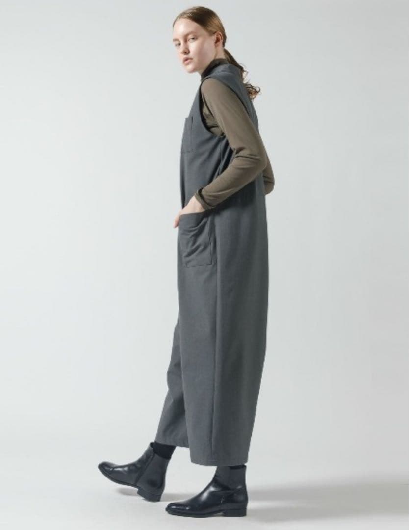 mizuiroind シャツカラーサロペット