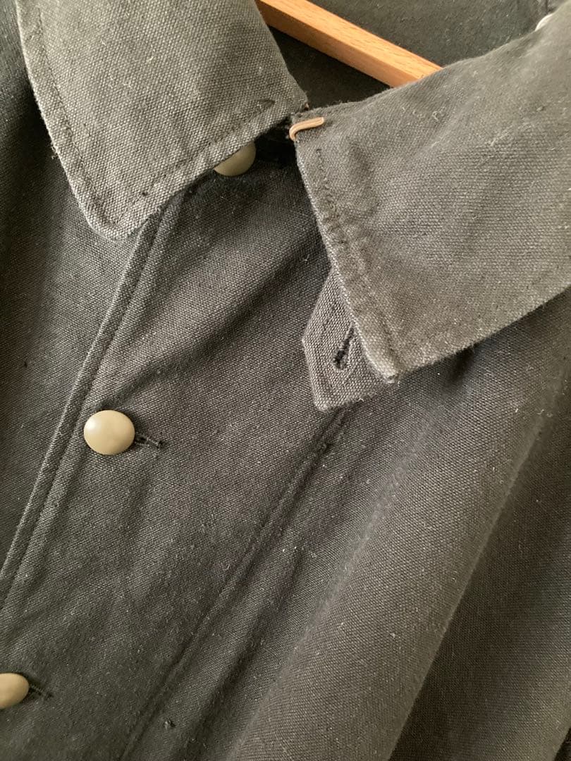 フランス軍　M35 モーターサイクルコート　黒染め