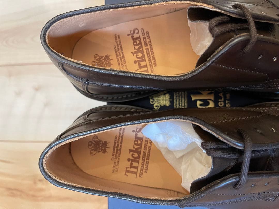 英国製新品Tricker'sトリッカーズダークブラウン ウッドストックUK7.5