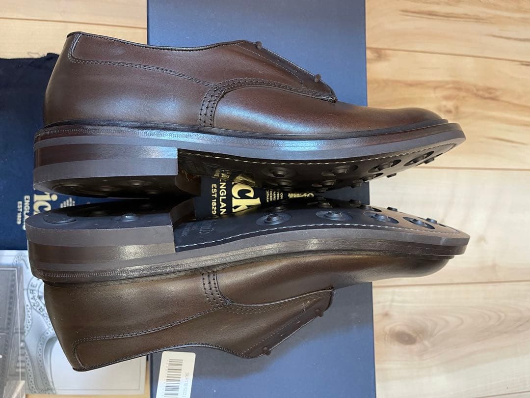 英国製新品Tricker'sトリッカーズダークブラウン ウッドストックUK7.5
