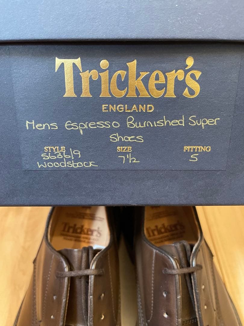 英国製新品Tricker'sトリッカーズダークブラウン ウッドストックUK7.5