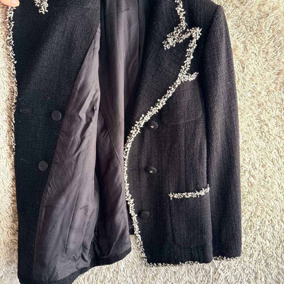 《美品★》INGEBORG インゲボルグ　ツイード　バイカラージャケット　ダブル