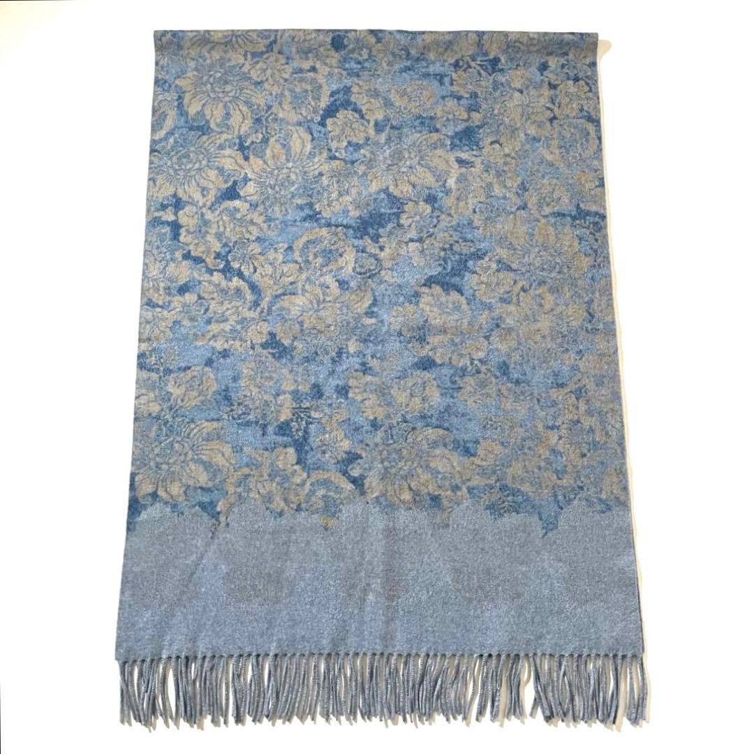【美品】Loro Piana/ロロピアーナ　大判ストール　花柄　カシミヤ100%
