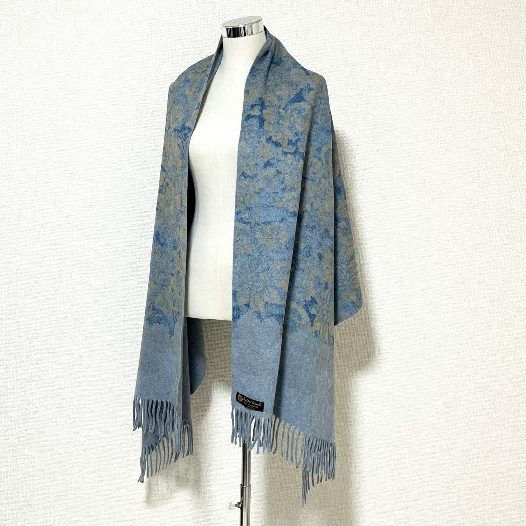 【美品】Loro Piana/ロロピアーナ　大判ストール　花柄　カシミヤ100%